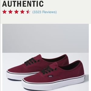 authentic vans maroon size 9